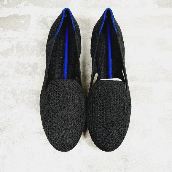 NEW Rothy's The Flat Black Knit Round Toe Slip On Loafers V111